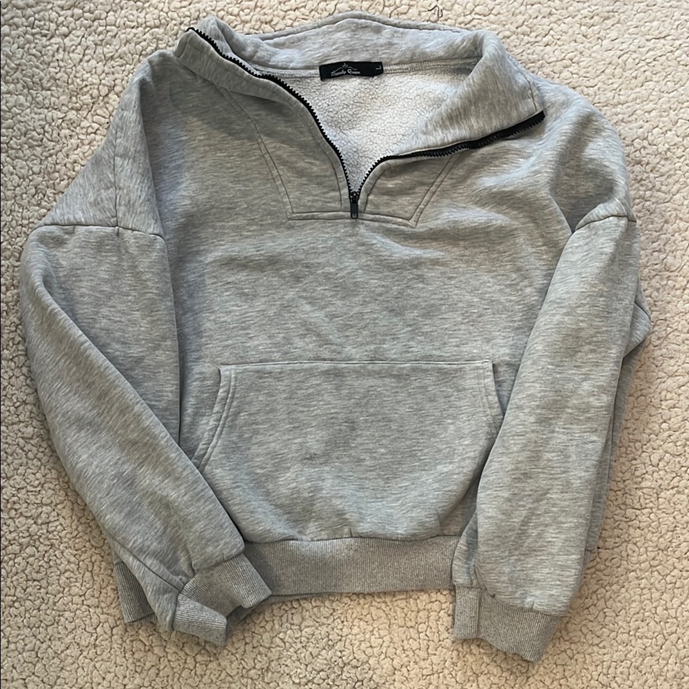 Women’s Gray Half-Zip Sweater